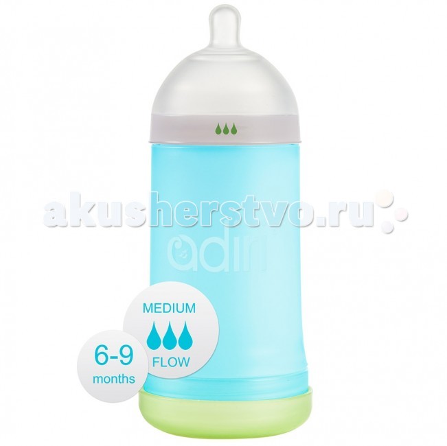 Бутылочка Adiri NxGen Medium Flow силикон 6-9 мес. 281 млNxGen Medium Flow силикон 6-9 мес. 281 мл Бутылочка Adiri NxGen Medium Flow силикон 6-9 мес. 281 млNxGen Medium Flow силикон 6-9 мес. 281 млСовременная детская бутылочка Adiri NxGen Newborn Nurser со средним потоком создана с учетом рекомендаций специалистов-практиков, ученых и специалистов по грудному вскармливанию. Технологии, которые используются в производстве, являются запатентованными компанией Adiri. Удобная эргономичная форма и тактильные свойства бутылочки повторяют очертания груди, что снижает к минимуму вероятность отказа малыша от груди. Благодаря технологии Adiri® NxGen™ предотвращается возникновение колик у ребенка. Этому способствует вентиляционная система внизу бутылочки, которая обеспечивает одностороннюю последовательную подачу воздуха внутрь. Особенности: Средний поток (стадия 2); Уникальная запатентованная технология; Форма бутылочки повторяет женскую грудь; Предотвращает колики; Сводит к минимуму вероятность отказа от груди; Не содержит бисфенол А (BPA free);<br>