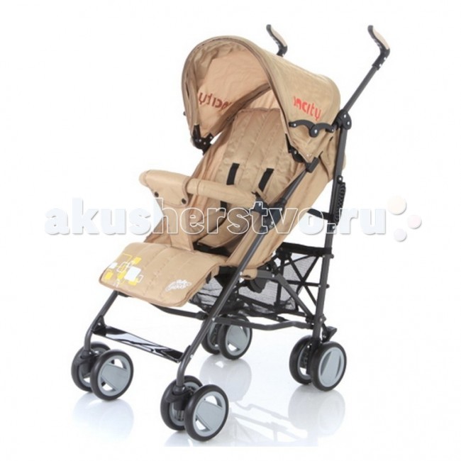 Коляска-трость Baby Care In CityIn City Коляска-трость Baby Care In CityIn CityBaby Care In City - качественная городская коляска-трость с новой элегантной рамой, улучшенным дизайном колес и улучшенной амортизацией, функционалу которой позавидуют многие прогулочные коляски. Данная модель подходит для любых погодных условий. В комплект входит утепленный чехол на ножки. Кроме того, от дождя прекрасно защищает большой капюшон. Он быстро сохнет и может раскладываться почти до бампера. Все необходимые функции посадочного места сохранены. Спинка имеет три положения наклона, подножка может регулироваться по высоте. За безопасность малыша отвечают 5-точечные ремни безопасности и передний бампер, который не нужно снимать при складывании. Особенности: новая, элегантная и облегченная алюминиевая рама капюшон может опускаться достаточно низко, почти до бампера съемный бампер с мягкой обивкой, который не нужно снимать при складывании спинка имеет 3 положения наклона регулируемая по высоте подножка 5-точечные ремни безопасности передние колеса плавающие с возможностью автоматической фиксации стояночный тормоз на задних колесах вместительная корзина для вещей коляска складывается тростью Комплектация: чехол на ноги Размеры: Диаметр колес: 15 см Тип колес: сдвоенные, плотная резина Ширина колесной базы: 47 см Вес: 6,2 кг ширина сидения - 34 см глубина сидения - 19 см длина спального места - 78 см длина колесной базы - 53 см<br>