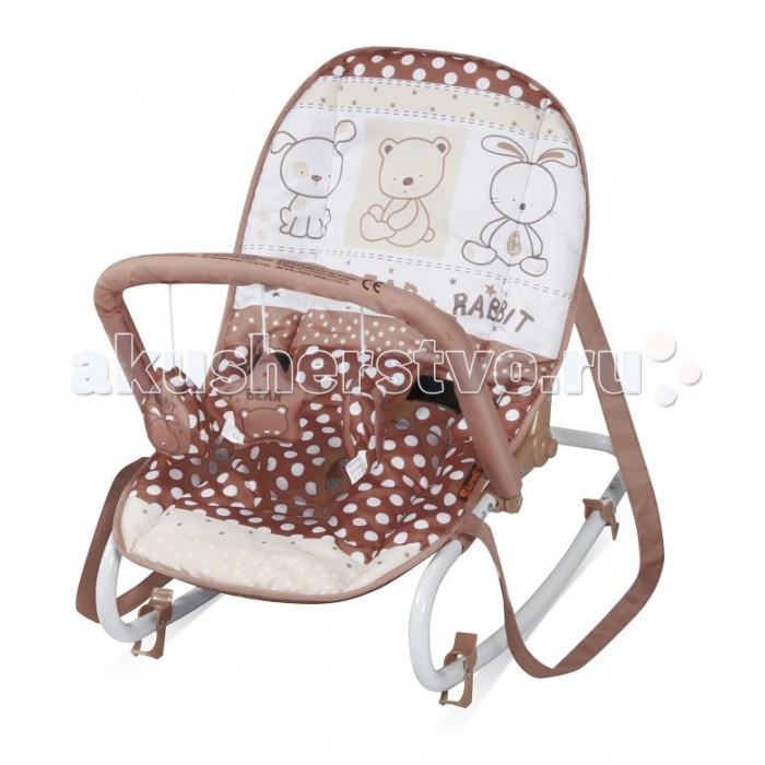 Bertoni (Lorelli) Шезлонг-качалка Top RelaxШезлонг-качалка Top Relax Bertoni (Lorelli) Шезлонг-качалка Top RelaxШезлонг-качалка Top RelaxШезлонг Bertoni Top Relax позволяет развивать у ребенка зрительную и двигательную координацию. Аксессуары можно использовать и отдельно, как обычные игрушки или погремушки. Кроме того очень удобен, можно использовать как переноску по квартире. Особенности: кресло-качалка для сна и игры мультипозиционная спинка легкий и компактный съемная тканевая часть функция покачивания стопоры для жесткой фиксации благодаря функции качения обладает релаксирующим эффектом яркая расцветка ткани, благотворно влияющая на психоэмоциональное состояние ребенка<br>