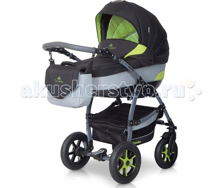 Коляска Caretto Apollo 2 в 1Apollo 2 в 1 Коляска Caretto Apollo 2 в 1Apollo 2 в 1Коляска Caretto Apollo прекрасно подойдет для малышей с рождения до 3-х лет Особенности: Регулируемая высота ручки Пружинный механизм амортизации Регулируемые амортизаторы Пластиковая цельнолитая люлька Регулируемый подголовник Функция укачивания Ручка для переноски люльки Бесшумное опускание капюшона Накидка на ноги Сумка Съемное прогулочное сиденье Регулируемая спинка Регулируемая подножка Дополнительный капюшон для прогулки Дополнительная накидка на ноги Пятиточечные ремни безопасности Солнцезащитный козырек Корзина для продуктов Центральный тормоз на задних колесах Передние поворачивающиеся на 360° колеса с фиксатором Тип колеса:Помпа, пластик + подшипник Габариты: размеры в разобранном виде (в см): длина — 101, ширина — 59, высота — 112 в собранном виде (в см): длина – 80, ширина – 59, высота – 39 размеры прогулочного сидения (в см): ширина – 32, глубина – 25, высота спинки – 41 длина подножки (в см) — 18 внутренние размеры люльки (в см): длина — 80, ширина — 37, глубина – 22 диаметр колес (в см): передние – 24, задние – 29 ширина колесной базы (в см) – 59 вес (в кг): рамы – 9, люльки – 5,2, прогулочного сиденья – 5,2, рамы с люлькой – 14,2, рамы с прогулочным блоком – 14,2.<br>