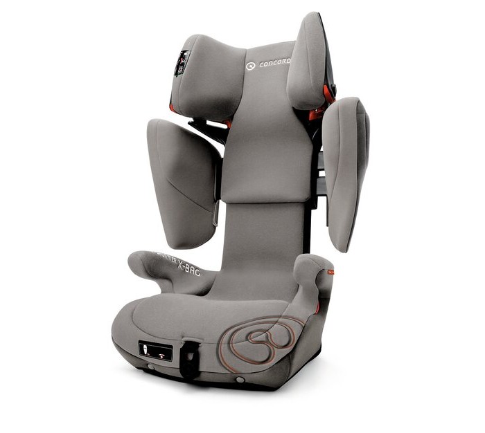 Автокресло Concord Transformer X-BagTransformer X-Bag Автокресло Concord Transformer X-BagTransformer X-BagАвтокресло Concord Transformer X-Bag прошло все необходимые испытания, в том числе и боковой краш тест. Материалы обивки крайне приятны на ощупь и прекрасно пропускают воздух. Кресло Concord Transformer X-Bag позволяет при помощи одной кнопки регулировать высоту подголовника и ширину боковин. Регулировка высоты и ширины производится в очень широком диапазоне ( в отличии от всех конкурентов). Регулировка высоты позволяет усадить ребенка ростом до 145 см, а в ширину кресло достигает 38 см ( внутри, в плечах). Регулировка данных параметров одновременная и имеет 20 положений. Большое количество положений позволит очень точно подбирать размеры кресла под конкретного ребенка. В этом кресле ребенок будет одинаково хорошо защищен, что в 5, что в 12 лет. Кресло крепится в автомобиле на заднем сиденье, по ходу движения. Фиксация производится при помощи системы ISOFIX или на штатные ремни заднего сиденья, ремни должны быть трехточечными. Система фиксации кресла также совместила и с автомобилями из Америки, где используется система крепления Latch. Не зависимо от способа крепления кресла, ребенка удерживает штатный ремень автомобиля, который проходит под подлокотниками и в специальной направляющей в подголовнике. При правильном подборе высоты подголовника, ремень выйдет ровно на плечо ребенка, и он не будет задевать на лицо. Кресло X-Bar прошло, все необходимые испытания и получило сертификат соответствия европейским нормам – ECE R044/04. В России получен сертификат соответствия техническому регламенту ( ранее РосТест), как детское удерживающее устройство. Все материалы обивки можно снять для стирки или чистки. Ткань хорошо пропускает воздух, что позволяет поддерживать оптимальную температуру в любое время года. Особенности TwinFix: Карабины Isofix на ремешках, что повышает удобство установки автокресла в автомобиль, а так же снижает его вес. Triple Layer Impact Protection: три слоя поглощяющего материала для обеспечения максимального уровня безопасности при боковом столкновении Материал: мягкий, дышащий материал, легко снимается и моется при температуре в 30 градусов. Эргономичная форма сиденья, эргономичные подлокотники Опционально можно приобрести летний чехол. Размеры: ШхДхВ: 45х45Х63-82см Вес: 7.7 кг<br>