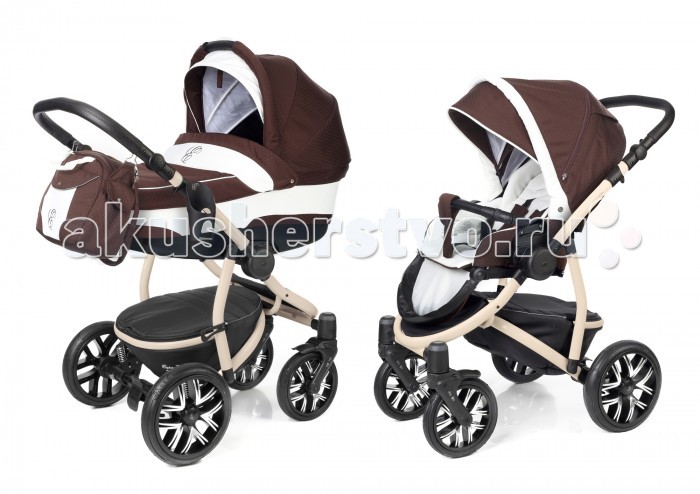 Коляска Esspero Discovery 2 в 1 шасси BeigeDiscovery 2 в 1 шасси Beige Коляска Esspero Discovery 2 в 1 шасси BeigeDiscovery 2 в 1 шасси BeigeДетская коляска 2 в 1 Esspero на шасси Discovery состоит из высокотехнологичного шасси, функционального прогулочного блока и люльки для новорожденных. Это настоящий внедорожник среди колясок! Усиленная рама, повышенная проходимость, глубокий узор протектора колес, эргономичность, удобство и комфорт – вот далеко не полный список преимуществ этой коляски! Она будет с радостью помогать Вам совершать прогулки с Вашим ребенком от самого момента его рождения и до 3 лет. Коляска не боится сложностей на дорогах, так как оснащена очень хорошей пружинной подвеской, а переход на иной тип дороги останется для Вас не сильно заметным благодаря наличию резиновых надувных колес. В набор, для удобства мамочки, входит вместительная и стильная сумочка. Все прогулочные блоки и люльки выполнены в пяти типах тканей с использованием разнообразных расцветок. Все ткани обработаны специальным водоотталкивающим составом. Первый тип Sirena (Bourduex, Beige Brown, Brown Beige, Navy Grey, Grey, Red Grey, Khakki Beige, Iris) состоит из качественных тканей без использования какого-либо дизайнерского оформления, т.е. они имеют гладкую структуру. Второй тип Люкс (Khakki Lux, Grey Lux, Navy Lux, Red Lux, Brown Lux), добавляет к оформлению вставки из качественной эко-кожи. В типе Жаккард (Coffee, Dark Grey, Cream, Luna, White, Grey Leves) используется крупноузорчатая ткань, сложного или простого переплетения. Следующий тип элитного оформления составляют ткани типа Карбон (LightChek, GreyCarbon, Chek, Carbon, MarCatbon), которые по своей структуре напоминают знаменитое углеводородное волокно. И завершает ассортимент абсолютный лидер рынка - тип Деним (Lena, Denim), повторяющий свойства прочной и надежной джинсовой ткани. Рама: Поворотная рама Прочная каучуковая покрышка Отличная пружинная амортизация Все колеса съемные Дополнительная амортизация передних колес Диаметр переднего колеса – 25 см, ширина покрышки – 5 см, диаметр заднего колеса – 30 см, ширина покрышки 5 см, что обеспечивает плавный ход и отличную проходимость в наших непростых климатических условиях Стабилизатор передних колес Удобная фиксация передних колес Возможность снятия колеса как с осью, так и без нее Шасси выполнено из высококачественного алюминия Семь положений регулировки ручки по высоте Все кнопки легко нажимаются благодаря мягкой внешней пружине и расположены снаружи каркаса Фиксация люльки и прогулочного блока – easy-fix Удобная ножная педаль тормоза Вместительная закрытая на застежку-молнию грузовая корзина Ручка дополнительно декорирована экокожей Все винты выполнены из высокопрочного сплава Удобная система сложения «книжкой» Предусмотрено специальное крепление для сумки Люлька: Люлька выполнена с учетом всех современных требований, рассчитана на любые погодные условия Увеличенные борта по высоте обеспечивают безопасность малыша во время прогулок Увеличена длина и ширина люльки Предусмотрена функция колыбели Встроенная москитная сетка для наибольшего комфорта при прогулках Дно коляски выполнено из высококачественного пластика Матрасик и внутренняя вкладка выполнены из экологически чистых материалов, съемные, отлично стираются в режиме деликатной стирки Внутренняя отделка выполнена из высококачественного хлопка Удобная ручка на капюшоне позволяет легко менять положение люльки «к маме» и «от мамы» Предусмотрен откидной солнцезащитный козырек Накидка на ножки утепленная с дополнительной защитой в холодное время года Предусмотрен специальный клапан, который при необходимости крепится на магнитах к капюшону, обеспечивая ребенку дополнительную защиту от непогоды и посторонних взглядов Каркас выполнен из высокопрочного алюминия, обеспечивает отличное натяжение ткани Регулировка подголовника по высоте Кнопки на магнитах Прогулочный блок: Прочный алюминиевый каркас обеспечивает равномерное натяжение ткани Съемный двусторонний матрасик Пятиточечные ремни безопасности Мягкие плечевые накладки Ремни безопасности регулируются Съемный бампер Дополнительная мягкая паховая перемычка крепится к бамперу Бампер декорирован экокожей Увеличенный солнцезащитный козырек Утепленная накидка на ножки Кнопки на магнитах 6 положений регулировки глубины капюшона Функция увлечения капюшона Капюшон съемный Ветровик с противомоскитной сеткой на капюшоне закрывается клапаном 4 положения спинки регулируются рычагом-фиксатором спальное место раскладывается до 170 градусов Подножка регулируется в семи положениях Кнопки регулировки на мягких пружинах Предусмотрена смена положений «к маме» и «от мамы» Сумка для мамы: Утепленная Три наружных кармана Две ручки + плечевая регулируемая ручка Декорирована светоотражателями и вышивкой с логотипом Esspero<br>