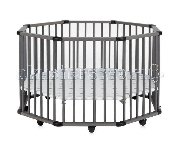 Манеж Geuther Octo-Park СерыйOcto-Park Серый Манеж Geuther Octo-Park СерыйOcto-Park СерыйМанеж Geuther Octo-Park 2228SL Серый настоящий восьмиугольный рай для малыша! Посудите сами: он компактный — в комнате хватит места для всех, он просторный — малыш сможет в нем не только ползать, но и «пригласить» к себе большое количество игрушек. В манеже хватит места даже для первого радушно принятого маленького гостя — друга или подруги вашего малыша. Благодаря восьми удобным колесикам Octo-Parc очень мобилен и тем самым удобен и практически неприхотлив, ведь он легко «переберется» с места на место. Мягкая обивка пола и трехуровневое регулирование по высоте дополняет великолепный портрет данного манежа полезными штрихами. Отличительные особенности: большая площадь для игр регулируемое по высоте дно - 3 уровня дно покрыто высокопрочным непромокаемым материалом на мягкой основе уютное спальное место создается благодаря дополнительному бамперу из мягкой ткани, защищающему от сквозняка фиксируемые поворотные колеса со стояночным тормозом сделан из экологически чистой древесины быстро собирается и разбирается без применения инструментов в собранном виде компактен - легко хранить Характеристики: Вес: 24 кг Размеры: 113 х 113 см Высота:86 см<br>