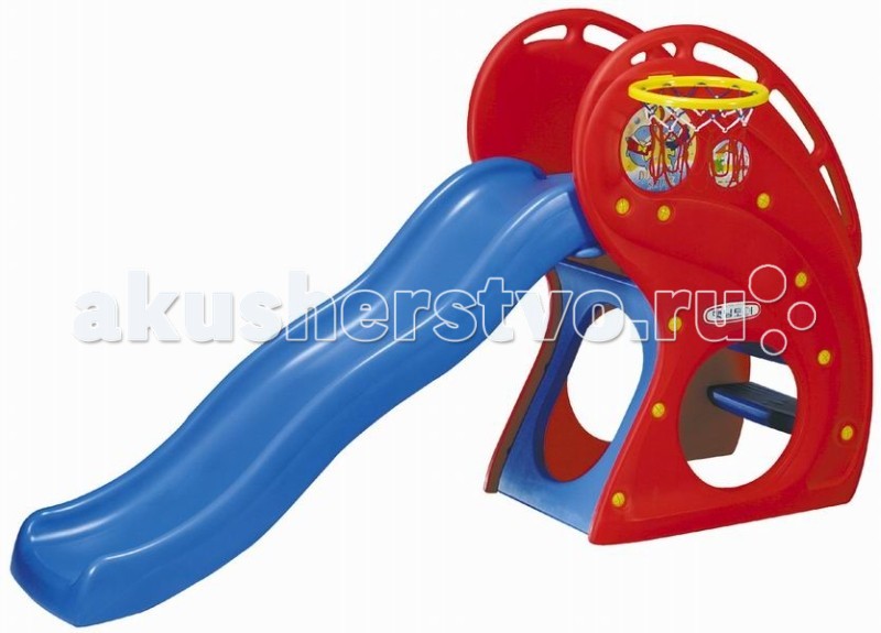 Горка Haenim Toy Дельфин с баскетбольным кольцомДельфин с баскетбольным кольцом Горка Haenim Toy Дельфин с баскетбольным кольцомДельфин с баскетбольным кольцомДанный детский игровой комплекс предназначен для детей от 1 до 5 лет. Он очень многофункционален, компактен и безопасен. Это интересный и необходимый выбор для Вашего ребенка, как только он встал на собственные ножки. Комплекс создан для физического развития малыша в ходе веселых игр. Он состоит из разнообразных, различной формы и разнообразных яркого цвета лазалок таких, как: качели, горки, площадка. Ребенок надолго увлечется игрой за данным игровым комплексом. С этой горкой можно придумывать различные интересные игры для Вашего малыша: попасть мячом в баскетбольное кольцо, забраться на горку и скатиться вниз! скатиться вниз и сделать звонок маме или папе: Кто говорит Слон! Разрешите еще один старт Только если правильно набран номер! У телефона есть обучающий диск: ладони для счета по пальчикам вместо цифр. Комплекс очень надежен и безопасен, выполнен из пластика, отвечающего высоким требованиям безопасности, а площадка перед спуском с горки оборудована ребристой поверхностью, чтобы маленькие ножки не скользили. Комплекс можно легко собрать как дома, так и во дворе. Гладкое, единое полотно горки Волна, Устойчивое основание - лазалка, с перилами для ступенек, Шершавые безопасные ступеньки, Ступеньки - прорези Альпинист, Баскетбольное кольцо. Характеристики: Размер игровой зоны: 197х86х132 см. Высота горки: 180 см. Длина ската: 134см. Диаметр кольца: 27 см. Размер транспортировочной упаковки: 145х32х73 см<br>