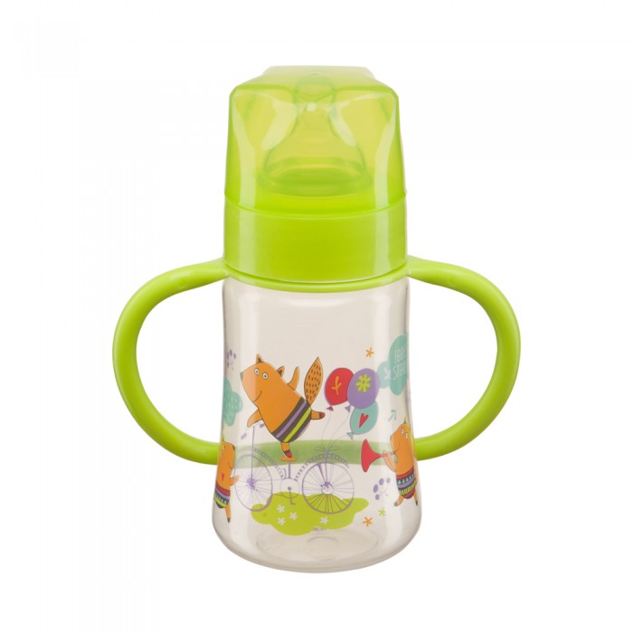 Бутылочка Happy Baby Baby Bottle с ручками и силиконовой соской 240 мл