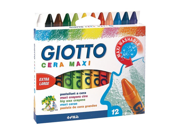 Giotto Восковые Cera Maxi утолщенные 12 цветов от Акушерство Giotto Восковые Cera Maxi утолщенные 12 цветов от Акушерство