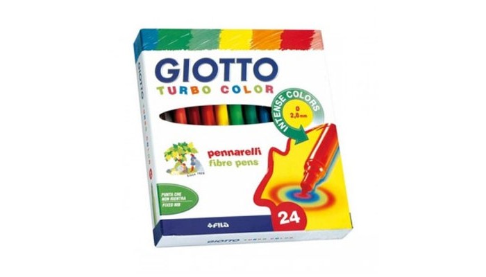 Фломастеры Giotto Turbo Colour 24 цвета 71500Turbo Colour 24 цвета 71500 Фломастеры Giotto Turbo Colour 24 цвета 71500Turbo Colour 24 цвета 71500Giotto Turbo Colour Фломастеры 24 цвета. Набор фломастеров Giotto Turbo Color с тонким наконечником. Экологически безопасные фломастеры, на водной основе. Колпачок с вентиляционными отверстиями. В комплект входят 24 фломастера Диаметр стержня 2,8 мм.<br>