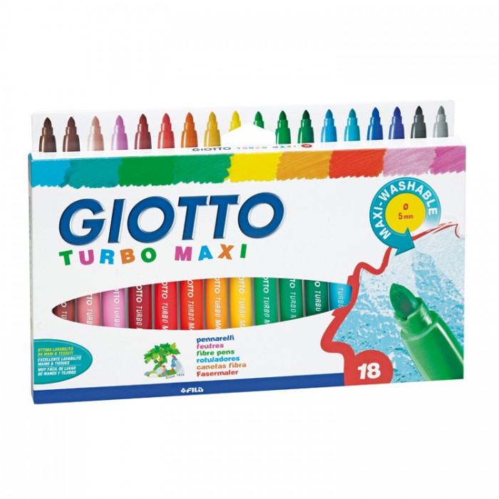 Фломастеры Giotto Turbo Maxi утолщенные 18 цветов 76300 от Акушерство Фломастеры Giotto Turbo Maxi утолщенные 18 цветов 76300 от Акушерство