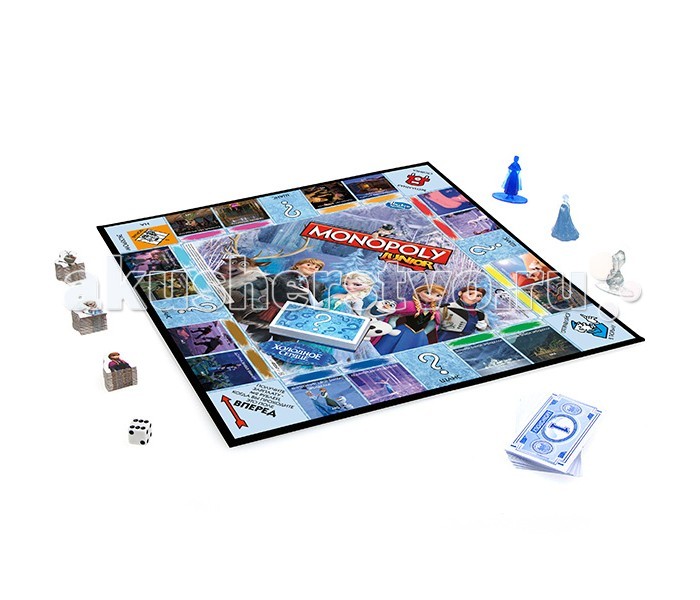 Hasbro Games Настольная игра Монополия Junior Холодное сердцеGames Настольная игра Монополия Junior Холодное сердце Hasbro Games Настольная игра Монополия Junior Холодное сердцеGames Настольная игра Монополия Junior Холодное сердцеHasbro Games Настольная игра Монополия Junior Холодное сердце. Очень необычная версия легендарной игры Монополия, которая особенно понравится юным поклонникам красивой и доброй Диснеевской сказки Холодное сердце. Принцип этой настольной игры такой же, как и в классической версии, однако игровое поле и задания связаны с сюжетом мультфильма, а игровые фигурки выполнены в виде главных героев «Холодного сердца» - принцесс Эльзы и Анны, а также снеговичка Олафа. Дизайн игрушки очень красивый и яркий, игровое поле и карточки выполнены из плотного картона, игровые фишки – пластиковые. В наборе: игровое поле 3 игровых фишки (фигурки героев) 24 карточки Шанс 36 карточек персонажей 90 игровых банкнот игральный кубик инструкция.<br>