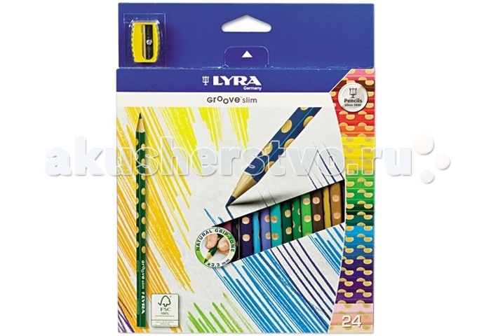 Lyra Groove Slim цветные с эргономичным захватом 24 цвета от Акушерство Lyra Groove Slim цветные с эргономичным захватом 24 цвета от Акушерство