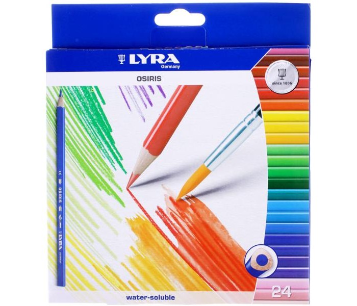 Lyra Osiris Aquarell цветные акварельные 24 цветаOsiris Aquarell цветные акварельные 24 цвета Lyra Osiris Aquarell цветные акварельные 24 цветаOsiris Aquarell цветные акварельные 24 цветаLyra Osiris Aquarell цветные карандаши акварельные 24 цвета. Акварельные цветные лакированные карандаши, треугольное сечение для удобного захвата. Диаметр грифеля 3,3 мм, диаметр карандаша 7 мм. Экономичная линейка карандашейю<br>