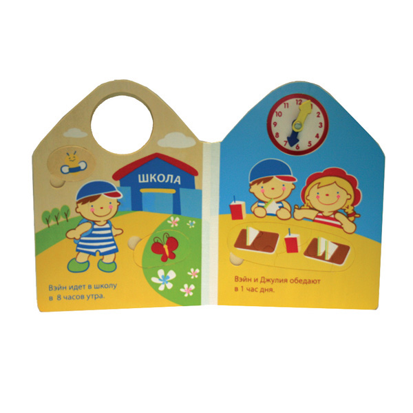 Книжки-игрушки K'S Kids Книга из дерева Который час?