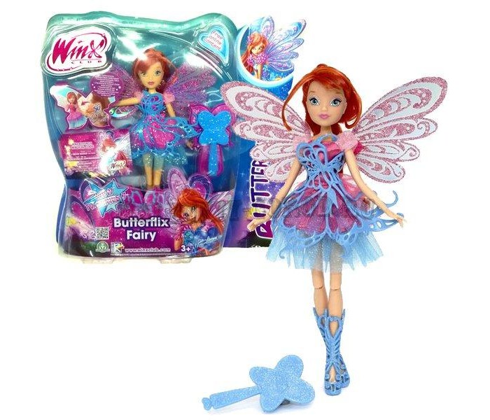 Winx Club Кукла Баттерфликс Блум 27 смКукла Баттерфликс Блум 27 см Winx Club Кукла Баттерфликс Блум 27 смКукла Баттерфликс Блум 27 смWinx Club Кукла Баттерфликс Блум идеальные игрушки для детей от 3 лет. Новая коллекция кукол-фей «Баттерфликс», приуроченная к выходу 7 сезона мультсериала «Винкс Клуб». Особенности: С каждой куклой серии «Баттерфликс» в подарок вы получаете клубную карту бесплатного доступа к контенту мобильного приложения Bloomix Quest. Создатели популярного мультфильма выбрали основной темой новых приключений феи Блум и ее подруг защиту окружающей среды. По словам самих создателей, они хотят донести до детей всего мира важность внимательного, бережного отношения к природе и животным. Отважная волшебница Блум готова к путешествиям по Магической Вселенной! В 7 сезоне Блум предстоит защищать удивительных и редких Сказочных Животных от опасного оборотня Калшара и его брата. Но великолепная Блум ничего не боится, вместе с ней рядом всегда ее верные подруги-феи из «Винкс Клуб». В обновленной серии «Баттерфликс» у куклы Блум чудесные голографические съемные крылышки, они двигаются как настоящие! А легкое воздушное платье трех оттенков украшает оригинальный пластиковый каркас в форме цветка, который легко снимается. Одежда и аксессуары куклы Winx Club «Баттерфликс» Блум полностью повторяют стиль одноименной героини сериала Winx Club (7 сезон). Вместе с куклой Winx Club «Баттерфликс» Блум в комплект входят: съемные крылья, съемный пластиковый каркас для платья, модная расческа, клубная карта с кодом доступа к контенту Bloomix Quest. Высота куклы: 27 см<br>