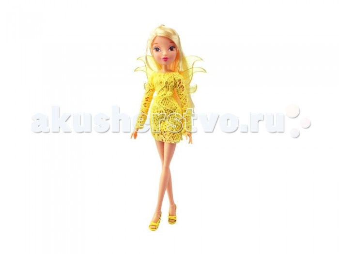 Winx Club Кукла Кружева Стелла 27 смКукла Кружева Стелла 27 см Winx Club Кукла Кружева Стелла 27 смКукла Кружева Стелла 27 смWinx Club Кукла Кружева Стелла идеальные игрушки для детей от 3 лет. Особенности: Воздушные, прозрачные платья пастельных оттенков, роскошные волосы, съемные изящные крылышки и шарнирный механизм кукол обрадуют всех поклонников «Винкс Клуб». В новой коллекции у кукл серии Кружева утонченные съемные крылышки, легкое нежно-голубое цветочное платье и изумительные открытые туфельки. Одежда и аксессуары куклы Winx Club «Кружева» полностью повторяют стиль одноименной героини сериала Winx Club. Вместе с куклой серии Кружева в комплект входят съемные крылья. Продукция сертифицирована, экологически безопасна для детей, использованные красители не токсичны и гипоаллергенны. Высота куклы: 27 см<br>