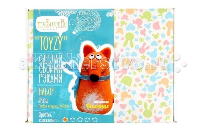 ToyzyKit Валяние из шерсти ЛисаВаляние из шерсти Лиса ToyzyKit Валяние из шерсти ЛисаВаляние из шерсти ЛисаЗамечательный набор для рукоделия Валяние из шерсти станет отличным подарком для любого творческого ребенка. С помощью детальной инструкции, схемы и материалов ребенок сможет создать своими руками потрясающую поделку. Готовая работа может стать достойным подарком или сувениром для друзей и близких. Все материалы для изготовления игрушки являются 100% натуральными и качественными. Состав набора: детальная инструкция схема необходимые материалы (шерсть, пластика для глазок) инструменты для рукоделия Валяние из шерсти - увлечение, ставшее популярным благодаря появлению наборов для рукоделия с необходимыми инструментами и материалами. В наборах используется специальный материал латвийский кардочес. Данный материал очень пластичен, идеален для первых шагов в освоении техники сухого валяния иглой, имеет широкую цветовую гамму, поверхность готовой игрушки получается однородной.<br>