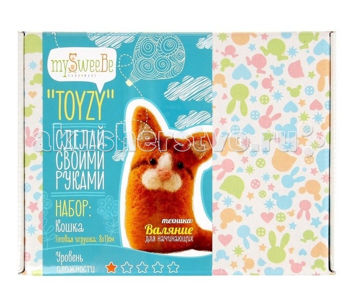 ToyzyKit Валяние из шерсти КошкаВаляние из шерсти Кошка ToyzyKit Валяние из шерсти КошкаВаляние из шерсти КошкаToyzyKit Валяние из шерсти Кошка Замечательный набор для рукоделия Валяние из шерсти станет отличным подарком для любого творческого ребенка. С помощью детальной инструкции, схемы и материалов ребенок сможет создать своими руками потрясающую поделку. Готовая работа может стать достойным подарком или сувениром для друзей и близких. Все материалы для изготовления игрушки являются 100% натуральными и качественными. Состав набора: детальная инструкция схема необходимые материалы (шерсть, пластика для глазок) инструменты для рукоделия. Валяние из шерсти - увлечение, ставшее популярным благодаря появлению наборов для рукоделия с необходимыми инструментами и материалами. В наборах используется специальный материал латвийский кардочес. Данный материал очень пластичен, идеален для первых шагов в освоении техники сухого валяния иглой, имеет широкую цветовую гамму, поверхность готовой игрушки получается однородной.<br>