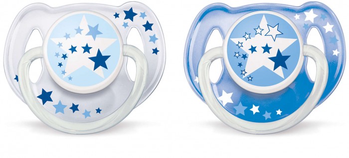 Пустышка Philips-Avent силиконовая ночная 6-18 мес.силиконовая ночная 6-18 мес. Пустышка Philips-Avent силиконовая ночная 6-18 мес.силиконовая ночная 6-18 мес.Со светящимся в темноте кольцом. Ортодонтическая, симметричная съемная соска Плоские симметричные соски каплевидной формы учитывают строение и естественное развитие неба, зубов и десен малыша и гарантируют комфорт, даже если пустышка переворачивается во рту. Силиконовая соска не обладает вкусом и запахом, что делает ее наиболее приемлемой для малыша. Силикон — это мягкий и прозрачный материал, который не липнет и легко моется. Такая соска прочна и прослужит долго, не потеряв со временем форму и цвет. Гигиеничность Защелкивающийся защитный колпачок Можно стерилизовать Можно мыть в посудомоечной машине Не содержит бисфенол-А. Цвета в ассортименте. К упаковке 2 шт.<br>