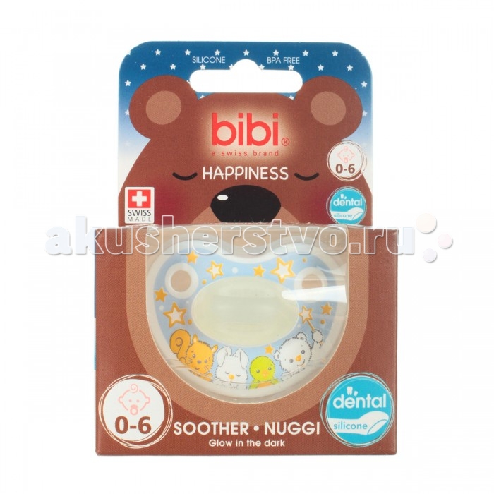 Пустышка Bibi Premium силикон светящаяся в темноте 0-6 мес. Happiness Glow in the DarkPremium силикон светящаяся в темноте 0-6 мес. Happiness Glow in the Dark Пустышка Bibi Premium силикон светящаяся в темноте 0-6 мес. Happiness Glow in the DarkPremium силикон светящаяся в темноте 0-6 мес. Happiness Glow in the DarkBibi Premium силикон светящаяся в темноте 0-6 мес. Happiness Glow in the Dark. Ночная пустышка из серии Premium Dental с соской из силикона подходит для детей с рождения и до 6 месяцев. Размер соски и защитного нагубника пустышки разработан в соответствии с возрастом ребенка. Ортодонтическая скошенная форма соски способствует правильному развитию прикуса. Анатомическая форма основания пустышки предотвращает случайное травмирование носика малыша. Вентиляционные отверстия в диске обеспечивают дополнительную безопасность и комфорт. Пустышка соответствует всем стандартам безопасности и качества.<br>