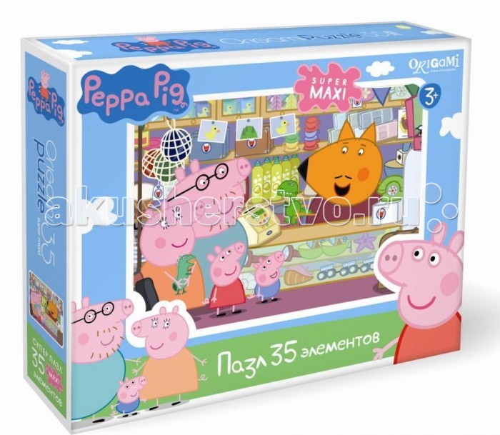 Origami Peppa Pig Пазл Сувенирная лавка (35 элементов)Peppa Pig Пазл Сувенирная лавка (35 элементов) Origami Peppa Pig Пазл Сувенирная лавка (35 элементов)Peppa Pig Пазл Сувенирная лавка (35 элементов)Origami Peppa Pig Пазл Сувенирная лавка (35 элементов). Пазл Peppa Pig на 35 деталей специально сделан для маленьких детей. Каждый пазл в этой серии имеет свою тематику, собери всю коллекцию! Пазл за пазлом ребёнок будет узнавать о весёлых приключениях Свинки Пеппы. Составление пазла станет развивающим досугом для малыша, т.к. тренирует пространственное мышление, моторику рук, а так же подарит хорошее настроение.<br>