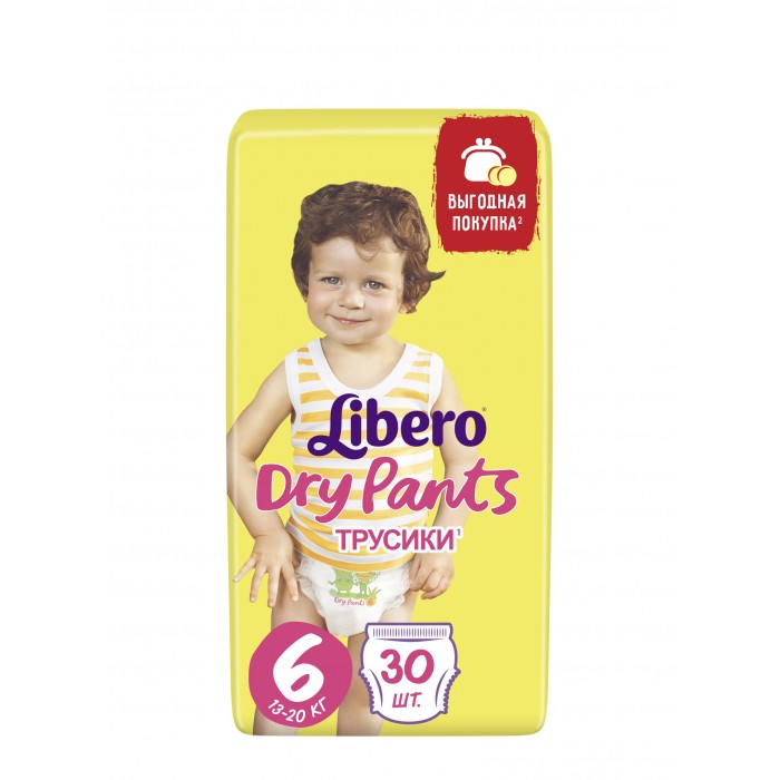 Libero Подгузники-трусики Dry Pants (13-20 кг) 30 шт.Подгузники-трусики Dry Pants (13-20 кг) 30 шт. Libero Подгузники-трусики Dry Pants (13-20 кг) 30 шт.Подгузники-трусики Dry Pants (13-20 кг) 30 шт.Вес ребенка: 13-20 кг Кол-во в упаковке: 30 шт. Впитывающие подгузники-трусики Libero Dry Pants содержат натуральные ингредиенты ромашки и алоэ вера и не содержат ароматизаторов.Ромашка известна своим антисептическим и успокаивающм свойством. Алоэ обладает антибактериальным эффектом. Libero Dry Pants с экстрактом ромашки и алоэ вера. Естественная забота для самой нежной кожи. Без ароматизаторов. Хорошо впитывают и днем, и ночью Высокие барьерчики для защиты от протеканий Эластичный поясок для более комфортного прилегания Сидят как детские трусики Легко снимаются при разрывании боковых швов Два дзайна в упаковке<br>