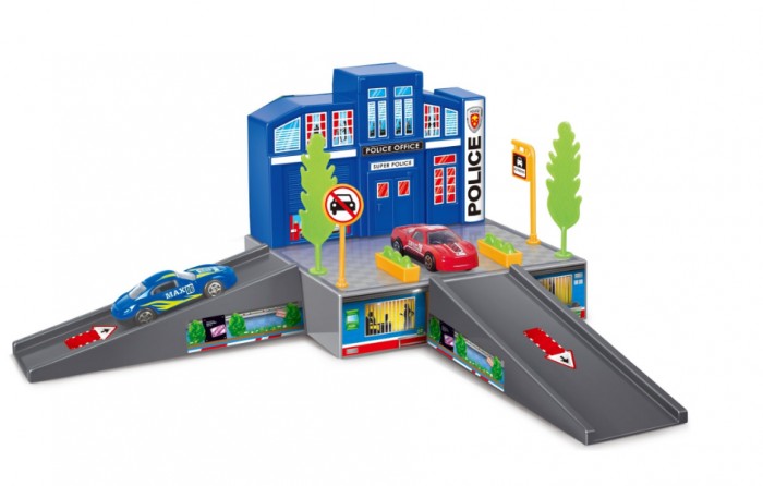 Dave Toy Игровой набор Полицейский участок с 1 машинкойИгровой набор Полицейский участок с 1 машинкой Dave Toy Игровой набор Полицейский участок с 1 машинкойИгровой набор Полицейский участок с 1 машинкойОтличным подарком любому ребенку будет игровой набор Полицейский участок с 1 машинкой от компании Dave Toy! На небольшой платформе располагается полицейский участок синего цвета с окошками, в которых горит свет. Рядом располагаются зеленые деревья, клумбы с цветами и дорожные знаки. В нижней части прорисована дежурная часть, в которой видны силуэты людей. Подъем и спуск с платформы выполнен в виде мостика серого цвета, направление движения отмечено стрелочками. В комплект входит машинка зеленого цвета. Все детали игрового набора выполнены из качественного безопасного для детей материала. В комплекте машинка с металлическим корпусом, лист наклеек и инструкция. Длина машинки 6 сантиметров. Рекомендуемый возраст: от 3 лет.<br>