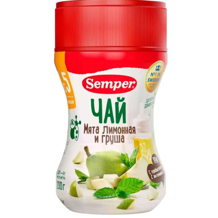 Чай Semper Чай детский Мята лимонная и груша Добрый вечер с 5 мес.