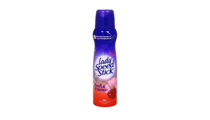 Lady Speed Stick Женский дезодорант Fresh & Essence Cool Fantasy спрэй 150 млЖенский дезодорант Fresh & Essence Cool Fantasy спрэй 150 мл Lady Speed Stick Женский дезодорант Fresh & Essence Cool Fantasy спрэй 150 млЖенский дезодорант Fresh & Essence Cool Fantasy спрэй 150 млЖенский дезодорант Fresh & Essence Cool Fantasy (Цветок Вишни) спрэй 150 мл. • Защита от пота и запаха нон-стоп для активного образа жизни • Обеспечивает эффективную защиту от пота и запаха, оставляя кожу сухой и свежей 24 часа • Содержит инновационную формулу, которая распознает увеличение физической активности организма, реагируя на температуру тела, и усиливает свое действие с течением времени именно тогда, когда это необходимо.<br>