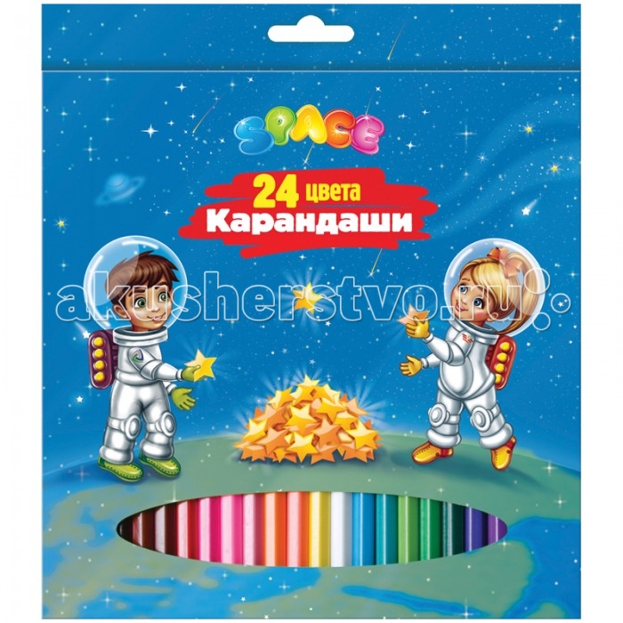 Спейс Карандаши Космонавты 24 цветаКарандаши Космонавты 24 цвета Спейс Карандаши Космонавты 24 цветаКарандаши Космонавты 24 цветаСпейс Карандаши Космонавты 24 цвета CP24_008 Набор цветных карандашей, 24 цвета. Яркие цвета, мягкий грифель. Материал - дерево. Классический шестигранный корпус. Картонная коробка с европодвесом.<br>