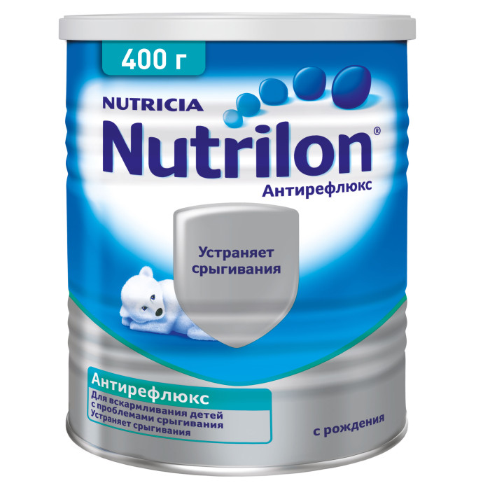 Nutrilon Заменитель Антирефлюкс с рождения 400 гЗаменитель Антирефлюкс с рождения 400 г Nutrilon Заменитель Антирефлюкс с рождения 400 гЗаменитель Антирефлюкс с рождения 400 гЗаменитель Nutrilon Антирефлюкс - это полноценная сухая адаптированная лечебная детская смесь для вскармливания детей с синдромом срыгивания и рвоты. Содержит загуститель - камедь бобов рожкового дерева, который способствует лучшему прохождению пищи в кишечник. Пищевые волокна бобов рожкового дерева стимулируют перистальтику кишечника, нормализуют эвакуацию кишечного содержимого. Рекомендована для использования в комплексном лечении гастроэзофагального рефлюкса. При назначении детской смеси Nutrilon Антирефлюкс отмечается наибольшая эффективность устранения срыгиваний: положительный клинический эффект наблюдается у 100% детей. Полная ликвидация срыгиваний достигается на 2-3 день лечения у 60% детей. Снижение частоты срыгиваний достигается на 2-3 день лечения у 40% детей. Состав: обезжиренное молоко, лактоза, смесь масел (пальмовое, рапсовое, кокосовое, подсолнечное, Mortierella alpine), камедь бобов рожкового дерева, минеральные вещества, рыбий жир, L-цистеин, витаминный комплекс, соевый лецитин, таурин, холин, микроэлементы, инозитол, нуклеотиды, L-карнитин. Необходима консультация специалистов. Молочная смесь предназначена для питания детей с рождения.<br>