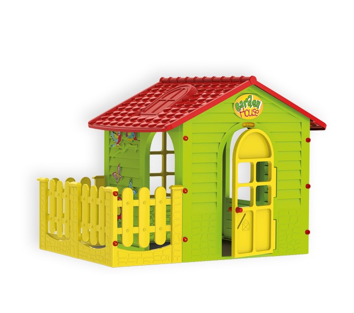 Игровой домик Mochtoys с забором 10839с забором 10839 Игровой домик Mochtoys с забором 10839с забором 10839Mochtoys Домик для игр с забором 10839 Игровой домик Mochtoys, сделанный из высококачественная прочного пластика — это прекрасный выбор для любого ребенка. Пластиковый домик имеет окна и двери ярких тонов, и яркий забор которые не выцветают. Размеры домика достаточны, чтобы вместить несколько детей одновременно, что обеспечивает невероятные возможности для совместных игр малышей на свежем воздухе. Кроме того, домик для детей был сконструирована так, чтобы исключить острые края, поэтому он абсолютно безопасен для наших детей<br>