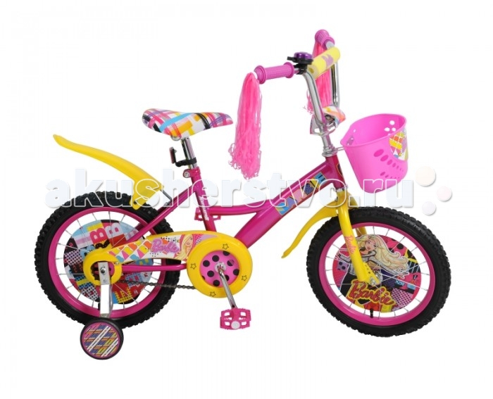 Велосипед двухколесный Navigator Barbie 16 KiteBarbie 16 Kite Велосипед двухколесный Navigator Barbie 16 KiteBarbie 16 KiteВелосипед Navigator Barbie 16 Kite - это хорошо собранный и надёжный велосипед для ребёнка. Модель подойдет для ребенка ростом 105-125 см. Детский велосипед с ярким дизайном и популярной лицензией Barbie. Велосипед оснащен багажником, звонком, мишурой на руле и корзиной для перевозки необходимых мелочей. Катание на велосипеде благоприятно влияет на здоровье, укрепляет мышцы, развивает зрение, учит ориентироваться в пространстве и принимать решения. Особенности: Тип: детский Материал рамы: сталь Амортизация: отсутствует Конструкция вилки: жесткая Конструкция рулевой колонки: неинтегрированная, резьбовая Диаметр колес: 16 дюймов Материал обода: алюминиевый сплав Двойной обод: нет Шатун: односоставной Возможность крепления боковых колес: есть Тип переднего тормоза: отсутствует Тип заднего тормоза: ножной Уровень заднего тормоза: начальный Количество скоростей: 1 Уровень каретки: начальный Конструкция каретки: неинтегрированная Тип посадочной части вала каретки: квадрат Количество звезд в кассете: 1 Количество звезд системы: 1 Конструкция педалей: платформы Конструкция руля: изогнутый Настройка положения руля: регулируемый подъем Материал рамки седла: сталь Комфорт: защита цепи, мягкая накладка на руле<br>