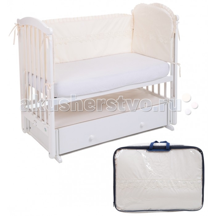 Бампер для кроватки Leader Kids Мой малышМой малыш Бампер для кроватки Leader Kids Мой малышМой малышБампер для кроватки Lider Kids Мой малыш Ваш малыш во сне постоянно стукается о планки кроватки или просовывает туда ручку или ножку и застревает? Тогда вам непременно нужен в кроватку мягкий бортик, закрывающий малыша словно четыре стены дома. Именно таков этот бортик от популярной компании Leader Kids. С ним ваш малыш больше не застрянет между планками кроватки. Размер - 360х44 см Материал - сатин, 100% хлопок Наполнитель - холлофайбер<br>