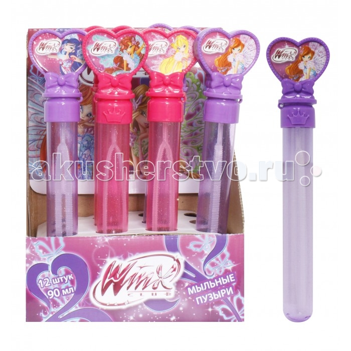 1 Toy Мыльные пузыри Winx волшебная палочкаМыльные пузыри Winx волшебная палочка 1 Toy Мыльные пузыри Winx волшебная палочкаМыльные пузыри Winx волшебная палочкаМыльные пузыри - это отличный способ порадовать ребенка разноцветными, переливающимися шарами. Мыльные пузыри доставят море удовольствия Вашим детям. В наборе колба 90 мл. с мыльным раствором. Мыльный раствор нетоксичен, он не вызывает у детей раздражение и аллергию. Внимание! Товар в ассортименте!<br>