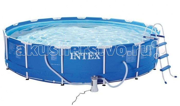Бассейн Intex каркасный 549х122 см с фильтром и аксессуарамикаркасный 549х122 см с фильтром и аксессуарами Бассейн Intex каркасный 549х122 см с фильтром и аксессуарамикаркасный 549х122 см с фильтром и аксессуарамиКаркасный бассейн Intex имеет прочный металлический ободок. Такая чудесная модель прекрасно для купания в жаркие летний день. Конструкцию можно поставить на заднем дворе дома или на дачном участке. Бассейн собирается не больше чем за пол часа, что экономит время и позволит вашим детям не томиться в ожидании. Бассейн очень прочный. Металлический каркас обеспечивает дополнительную устойчивость, стенки бассейна сделаны из трех слоев: первые два — это прочный винил, между стенками имеется сетка из полиэстера, благодаря которой конструкция будет дольше служить. Бассейн с фильтрующим насосом для очистки воды 220V. Фильтрующий насос обеспечивает очистку воды и редкую ее замену (1 раз в месяц). Также в комплекте лестница высотой 84 см, тент для бассейна, подстилка под бассейн, набор для чистки и скиммер. По достоинству Вы оцените и набор для чистки, в который входит пылесос для сбора мусора со дна, стенок, и сачок для уборки загрязнений с поверхности воды бассейна. Скиммер предусмотренный в комплекте, крепится на борт бассейна, и подключается к насосу-фильтру ,затягивая в специальную чашу, вместе с потоком воды весь плавающий мусор, который не удалось захватить сачком, обеспечивая тем самым, дополнительную фильтрацию верхних слоёв воды, наиболее подверженных загрязнению. Волейбольная сетка разбавит досуг увлекательной игрой. Водосток имеет удобную форму, которая отлично соединяется с садовым шлангом. Тем самым, спуская воду с бассейна, вы можете полить цветы на участке. Размер: 549х122 см. Вместимость бассейна: 24311 л. Производительность насоса: 5678 л/ч. Вес: 101 кг.<br>