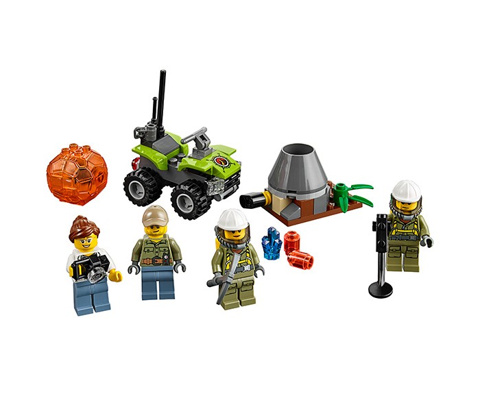 Конструктор Lego Город Набор для начинающих Исследователи ВулкановГород Набор для начинающих Исследователи Вулканов Конструктор Lego Город Набор для начинающих Исследователи ВулкановГород Набор для начинающих Исследователи ВулкановLego City Город Набор для начинающих Исследователи Вулканов собирается из 83 деталей и включает 4 минифигурки. Отважные исследователи отправляются к подножью вулкана в поисках загадочных кристаллов, спрятанных в прозрачных шарах, разбить которые не так-то просто! Кирка поможет справиться с этой задачей. Профессиональный фотограф готова запечатлеть каждый волнующий миг этой захватывающей экспедиции! В наборе: Машина с подвижными колесами 4 минифигурки исследователей Аксессуары (кирка, фотоаппарт, металлоискатель и др.) Прозрачный шар с кристаллом внутри<br>