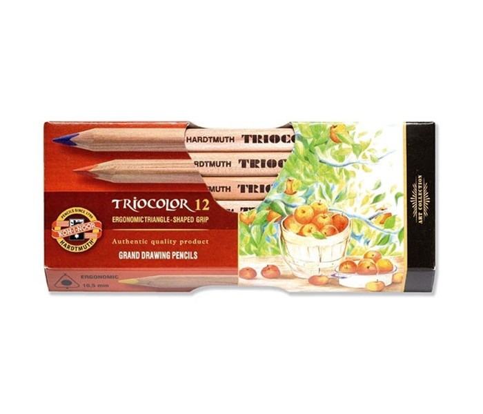 Koh-i-Noor Набор цветных карандашей художественных Triocolor 12 цветовНабор цветных карандашей художественных Triocolor 12 цветов Koh-i-Noor Набор цветных карандашей художественных Triocolor 12 цветовНабор цветных карандашей художественных Triocolor 12 цветовKoh-i-Noor Набор цветных карандашей художественных Triocolor 12 цветов Цветные художественные карандаши Triocolor непременно, понравятся вашему юному художнику. Набор включает в себя 12 ярких насыщенных цветных карандашей, которые идеально подходят для малышей. Эргономичный трехгранный утолщенный корпус изготовлен из натуральной неокрашенной древесины. Карандаши имеют прочный неломающийся грифель, не требующий сильного нажатия и легко затачиваются. Порадуйте своего ребенка таким восхитительным подарком!<br>
