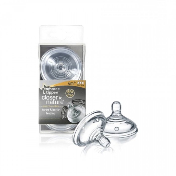 Соски Tommee Tippee быстрый поток от 6 мес. 2 шт.