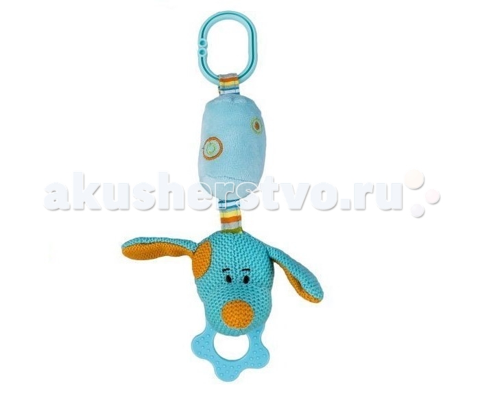 Подвесная игрушка Жирафики Собачка с колокольчикомСобачка с колокольчиком Подвесная игрушка Жирафики Собачка с колокольчикомСобачка с колокольчикомПодвесная игрушка Жирафики Собачка с колокольчиком - это многофункциональная игрушка. Особенности: Ее можно повесить над кроваткой, чтобы она развлекала малыша: внутри подвески спрятан колокольчик, который заинтересует и отвлечет ребенка, если он начнет капризничать. Игрушку можно дать малышу в ручки – ощупывая ее, он начнет знакомство с различными формами и текстурами. А если зачешутся зубки, то рельефное колечко, прикрепленное к собачке, может помочь с этой проблемой. Игрушка-собачка поможет малышу развить слуховые, звуковые и зрительные реакции, а приятная текстура подвески стимулирует хватательные рефлексы. Длина игрушки - 29 см.<br>
