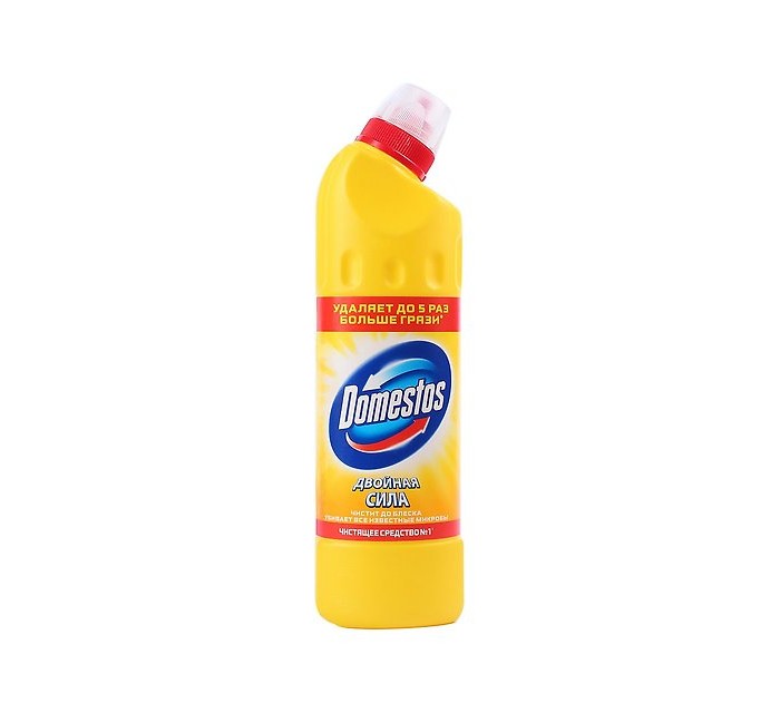 Domestos Чистящее средство Лимонная свежесть 500 млЧистящее средство Лимонная свежесть 500 мл Domestos Чистящее средство Лимонная свежесть 500 млЧистящее средство Лимонная свежесть 500 млСредство Domestos Лимонная свежесть универсальное чистит, дезинфицирует и отбеливает. Густой, многофункциональный, экономичный и невероятно эффективный гель не только очищает поверхности, но и помогает бороться со всеми известными микробами - в том числе, вызывающими опасные заболевания. Ежедневное применение Domestos обеспечит круглосуточную защиту от летающих микробов в туалете. Новая, более густая несмываемая формула позволяет средству дольше оставаться на стенках унитаза, продолжая уничтожать вредные бактерии. Так же Domestos поможет справиться с грибком и плесенью в ванной комнате. Регулярное использование небольшого количества геля на мокрой тряпке или губке убирает мыльной осадок, темные пятна, дезинфицирует поверхности. Бутылка средства имеет удобную форму, а колпачок защищен от открывания детьми. Состав: анионные ПАВ менее 5%, гипохлорит натрия, амфотерные ПАВ, мыло, ароматические добавки. Особенности: Имеет свежий аромат лимона. Рекомендован для безопасной дезинфекции в домах, где есть малыши, и в детских учреждениях. Обеспечивает 100%-ное уничтожение опасных микробов (включая грибок). Предотвращает различные кишечные заболевания, которые могут быть вызваны микробами. Отбеливающие и поверхностно-активные составляющие разлагаются биологическим путем без образования вредных веществ. Способ применения: Используйте гель Domestos в чистом виде – для чистки и дезинфекции унитаза, ванны, стоков и сливов. В разбавленном виде – для мытья различных поверхностей (пол, кафель, детские игрушки).<br>