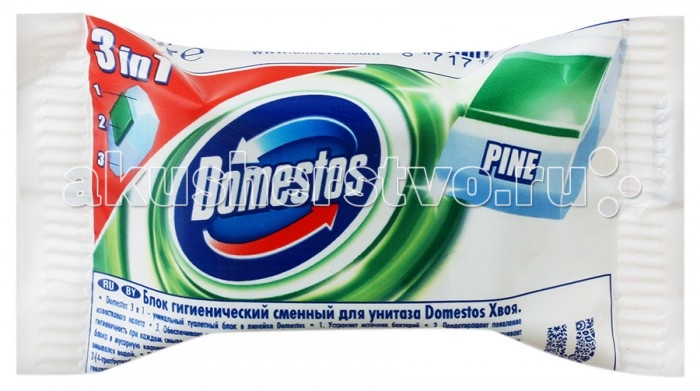 Domestos Блок для унитаза гигиенический Хвойная свежесть сменный 40 гБлок для унитаза гигиенический Хвойная свежесть сменный 40 г Domestos Блок для унитаза гигиенический Хвойная свежесть сменный 40 гБлок для унитаза гигиенический Хвойная свежесть сменный 40 гЭто уникальный туалетный блок, обладающий тройным эффектом, обеспечит чистоту и свежесть на 400 смываний. Блок состоит из твердой мыльной основы и широкой парфюмированной гелевой полосы. Мыльная основа блока Domestos уничтожает бактерии, обеспечивая гигиену, и чистит внутреннюю поверхность унитаза. Широкая гелевая полоса поддерживает свежий аромат после каждого смыва. Сменный блок для унитаза Domestos с приятным ароматом хвои - это оптимальное решение для обеспечения не только чистоты и гигиены, но и свежести в вашем туалете. Особенности: При каждом сливе воды освежает воздух и дезинфицирует поверхность. Предотвращает появление известкового налета.<br>
