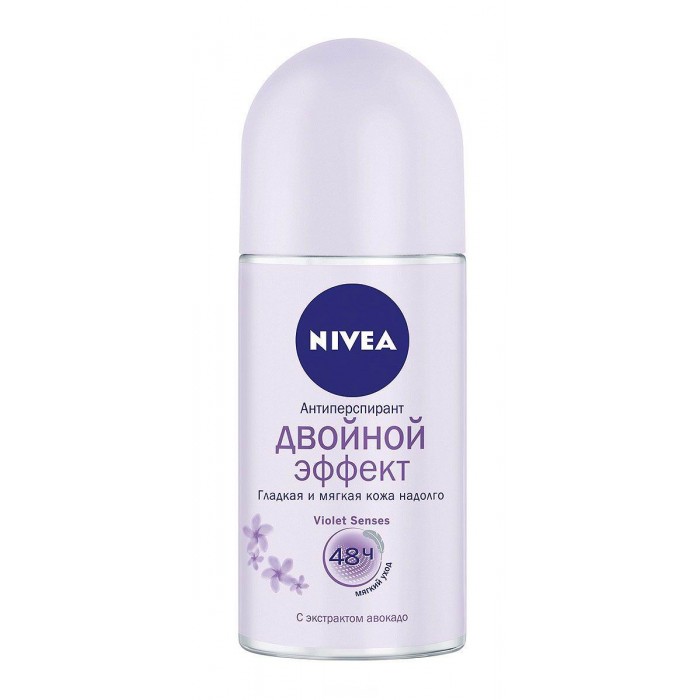 Nivea Дезодорант-антиперспирант шариковый Двойной Эффект 50 млДезодорант-антиперспирант шариковый Двойной Эффект 50 мл Nivea Дезодорант-антиперспирант шариковый Двойной Эффект 50 млДезодорант-антиперспирант шариковый Двойной Эффект 50 млВаша кожа гладкая и нежная надолго, Вы можете бриться реже и наслаждаться гладкими подмышками дольше! Содержит экстракт авокадо, который дополнительно смягчает и увлажняет кожу, делая ее нежной. Дезодорант эффективно регулирует потоотделение, обеспечивает надежную защиту без агрессивного воздействия на кожу. Он не блокирует поры, позволяя коже свободно дышать. Шариковая система обеспечивает простое и быстрое использование. Део-ролик Двойной эффект - это защита в течение 48 часов. Особенности: Содержит экстракт авокадо. Не содержит спирт, красители и консерванты. Продукт одобрен дерматологами. Обладает приятным нежным ароматом. Действует в течение 48 часов. Nivea является одной из ведущих мировых компаний в области средств по уходу за кожей. Nivea заботится о потребителях, предлагая им совершенные и инновационные продукты. В исследовательском центре компании работает более 150 специалистов в области дерматологии и косметологии, фармакологии и химии. Косметическая продукция совершенствуется благодаря регулярным лабораторным исследованиям и многочисленным тестам.<br>
