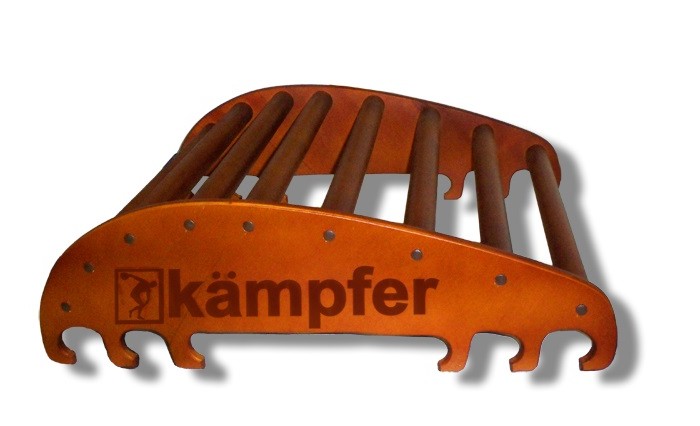 Kampfer Домашний спортивный тренажер Posture 1 WallДомашний спортивный тренажер Posture 1 Wall Kampfer Домашний спортивный тренажер Posture 1 WallДомашний спортивный тренажер Posture 1 WallKampfer Домашний спортивный тренажер Posture 1 Wall для улучшения осанки. Правильная осанка - сделает Ваше тело красивым, формы фигуры приобретут гармонию походка станет привлекательной, обретет легкость и грациозность - достойные восхищения. Особенности: Конструкция из натурального дерева, используется итальянское покрытие Coatings Italia S.p.a. Места креплений болтов закрыты декоративными пластиковыми заглушками Рекомендован для установки в домашних условиях и в детских учреждениях. Компактная разборная конструкция, которая позволяет перевозить его даже в легковом автомобиле. Тренажерный комплекс Kampfer Posture предназначен для занятий физическими упражнениями, позволяющими расслаблять, разминать и массировать мышцы спины в домашних условиях. Предназначен для улучшения осанки, поэтому в первую очередь необходимо привлечь к занятиям подростков, и даже маленьких детей. Им неприменно понравиться занятия на тренажере под Вашим руководством и присмотром. Подходит для детей в возрасте от 4 лет и рекомендован для установки в домашних условиях и в детских учреждениях. Конструкция была выполнена из натурального дерева, все края деталей немного скруглены, места креплений болтов закрыты декоративными пластиковыми заглушками обеспечивая большую безопасность для ребенка. Крепление: может устанавливаться на любую ровную поверхность пола. Устойчивость тренажера обеспечивает строение конструкции, а относительно небольшие вес и размеры позволяют с легкостью передвигать тренажер с места на место, и убирать на хранение. Тренажер для спины(Дл. х Шир. Выс.): 64 х 54 х 20 см Длина ступеньки-перекладины: 51 см Диаметр ступеньки-перекладины: 3,5 см Допустимая нагрузка: 100 кг<br>