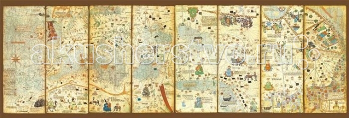 Educa Пазл Карта мира 1375 год Авраам Крескес панорама 3000 элементовПазл Карта мира 1375 год Авраам Крескес панорама 3000 элементов Educa Пазл Карта мира 1375 год Авраам Крескес панорама 3000 элементовПазл Карта мира 1375 год Авраам Крескес панорама 3000 элементовEduca Пазл Карта мира 1375 год Авраам Крескес панорама 3000 элементов 16355 Пазл Educa Карта мира 1375 года непременно придется по душе вам и вашему ребенку. Собрав этот пазл, включающий в себя 3000 элементов, вы получите оригинальный постер с изображением панорамной карты мира 1375 года. Пазл выполнен из высококачественных материалов, что обеспечивает идеальное прилегание деталей. Компания Educa имеет уникальный сервис: бесплатная доставка в любую точку мира потерянной детали. Пазл - великолепная игра для семейного досуга. Сегодня собирание пазлов стало особенно популярным, главным образом, благодаря своей многообразной тематике, способной удовлетворить самый взыскательный вкус. А для детей это не только интересно, но и полезно. Собирание пазла развивает мелкую моторику у ребенка, тренирует наблюдательность, логическое мышление, знакомит с окружающим миром, с цветом и разнообразными формами. Размер собранного пазла: - 156 x 53,5 см.<br>