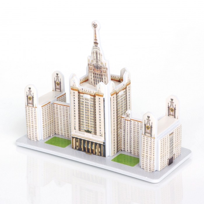 Конструктор IQ 3D пазл Главное здание МГУ3D пазл Главное здание МГУ Конструктор IQ 3D пазл Главное здание МГУ3D пазл Главное здание МГУIQ Игрушка 3D пазл Главное здание МГУ IQMA019 Пазл IQ 3D PUZZLE «Главное здание МГУ» из пенокартона будет замечательным подарком для каждого ребенка! Серия 3D пазлов «Шедевры мировой архитектуры» позволит малышам познакомиться с самыми интересными сооружениями планеты. Главное здание МГУ - центральное здание университетского комплекса главного ВУЗа страны - Московского государственного университета. Здание, высотой 183 м (со шпилем - 240 м), расположено на Воробьёвых горах. Построено в 1953 году. Уровень сложности: 1. Количество деталей: 8. Размер собранного пазла: 9×4×7,5 см.<br>