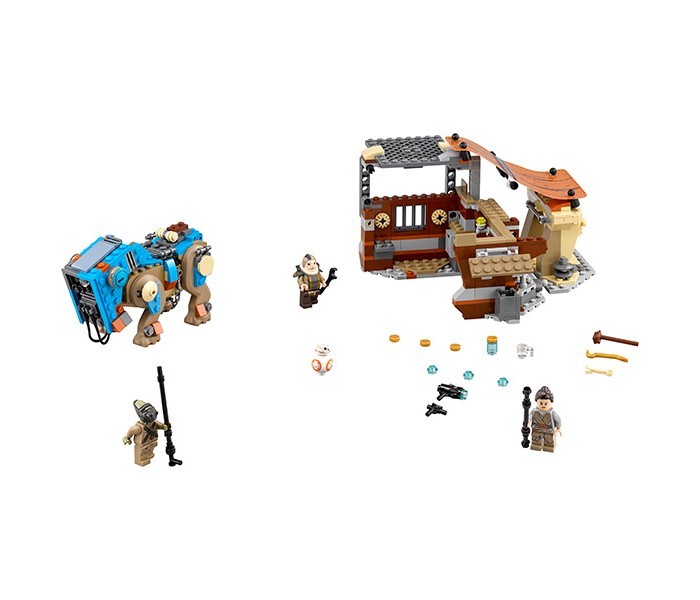 Конструктор Lego Star Wars 75148 Лего Звездные Войны Столкновение на ДжаккуStar Wars 75148 Лего Звездные Войны Столкновение на Джакку Конструктор Lego Star Wars 75148 Лего Звездные Войны Столкновение на ДжаккуStar Wars 75148 Лего Звездные Войны Столкновение на ДжаккуLego Star Wars 75148 Лего Звездные Войны Столкновение на Джакку 530 деталей Этот набор посвящен событиям фильма Звездные войны Эпизод VII: Пробуждение силы. С помощью него Вы можете воссоздать события, происходившие в начале фильма, и даже изменить ход истории. Мусорщица Рей живет на планете Джакку, где добывает себе пропитание, лазая по обломкам имперских крейсеров и сдавая ценные элементы, найденные в них, на заставе Ниима. Ункар Платт — ростовщик с заставы, который меняет еду и воду на найденные части кораблей. Прибыв после успешного рейда к Ункару, Рей замечает другого мусорщика Тидо, прибывшего на шагоходе, который поймал астродроида с истребителя сопротивления BB-8. С помощью своего электрического посоха она освобождает беднягу, а потом отказывается от целого состояния за него, предложенного Платтом. После сборки Вы получите пункт приема «мусора», состоящий из двух секций, шагоход Тидо, а также множество аксессуаров: еду, воду, инструменты и предметы быта. 4 минифигурки: Рей, BB-8, Тидо и Ункар Платт Шагоход Тидо с подвижными конечностями и головой Здание на заставе раскладывается Множество аксессуаров. Количество деталей: 530 Возраст: 8-14 лет<br>