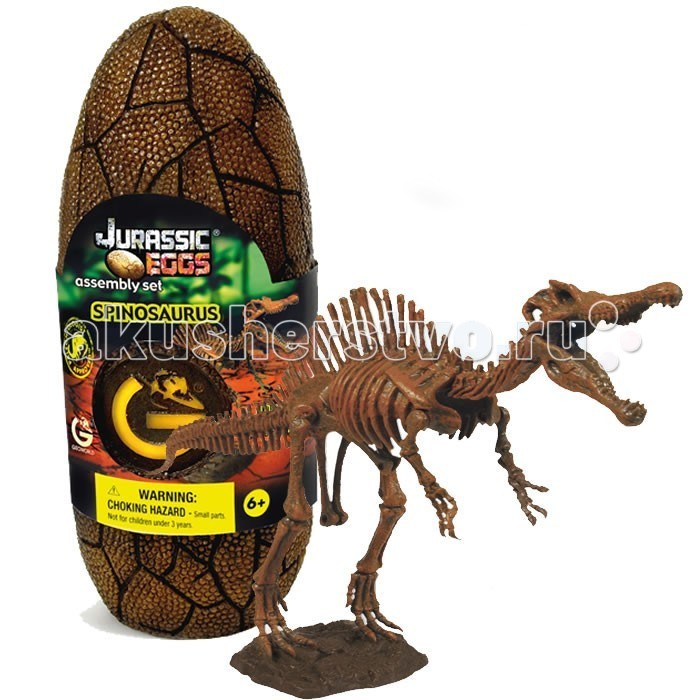 Конструктор Geoworld Сборная модель динозавра в яйце Jurassic eggs - Спинозавр 14 деталейСборная модель динозавра в яйце Jurassic eggs - Спинозавр 14 деталей Конструктор Geoworld Сборная модель динозавра в яйце Jurassic eggs - Спинозавр 14 деталейСборная модель динозавра в яйце Jurassic eggs - Спинозавр 14 деталейСпинозавр — интересный древний ящер, который обладал большим и впечатляющим спинным гребнем. Собрать его скелет своими руками из набора Jurassic Eggs смогут все начинающие палеонтологи. Сборка совершенно не утомительна, а результат достоин восхищения. Копия этого динозавра по своему качеству приравнивается к музейному экспонату. Достоверность каждой выпускаемой копии контролирует лично владелец компании Geoworld — доктор палеонтологии. Все детали для сборки спрятаны внутрь яйца, которое имитирует яйцо древнего ящера. Модель на подставке, после сборки она сможет стать необычным сувениром. Основные характеристики: Размер коробки: 7.5 х 19.5 х 7 см Длина собранной модели: 32 см Количество деталей: 14 шт.<br>