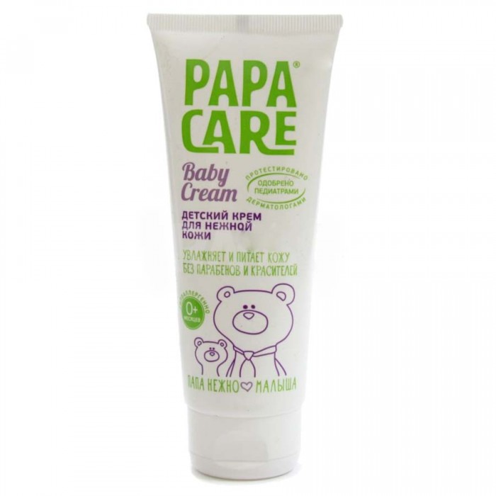 Papa Care Детский крем для кожи 100 млДетский крем для кожи 100 мл Papa Care Детский крем для кожи 100 млДетский крем для кожи 100 млДетский крем для нежной кожи малыша Papa Care оказывает увлажняющее, питательное и противовоспалительное действие, усиливает защитные свойства кожи. Формула крема разработана на основе родниковой альпийской воды и на 97% состоит из натуральных масел и травяных экстрактов. В составе крема содержится экстракт альпийской розы, масло ши, масло зародышей семян кукурузы и пантенол (провитамин В5). Крем имеет легкую консистенцию, быстро впитывается, не оставляет жирного блеска на коже, не закупоривает поры. Высокогигиеничная вакуумная упаковка предотвращает контакт крема с бактериями, повышает безопасность здоровья ребенка и предоставляет возможность экономного дозированного потребления средства. Крем гипоаллергенен, не содержит парабенов, красителей и аллергенных отдушек. Средство абсолютно безопасно для здоровья малыша при случайном проглатывании. Действие крема: увлажняет, смягчает и питает кожу снимает сухость и раздражение усиливает защитные свойства кожи. Состав крема: - 97% натуральности состава - не содержит парабенов, красителей; - безопасен при проглатывании. Объем: 100 мл<br>