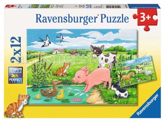 Ravensburger Пазл Детки фермерских животных 2х12 элементовПазл Детки фермерских животных 2х12 элементов Ravensburger Пазл Детки фермерских животных 2х12 элементовПазл Детки фермерских животных 2х12 элементовRavensburger Пазл Детки фермерских животных 2х12 элементов 07582 Пазл Детки фермерских животных познакомит юных натуралистов с миром животных. В процессе сбора в единую картину элементов головоломки дети узнают, как выглядят жеребенок, теленок, козленок и другие братья наши меньшие. Вместе с этим сбор пазла поможет в развитии интуитивного мышления, внимательности и наблюдательности, а также потренирует мелкую моторику рук. Элементы головоломки сделаны из качественного и безопасного материала, поэтому ими могут пользоваться даже малыши. Размер собранного пазла: 18 х 26 см<br>