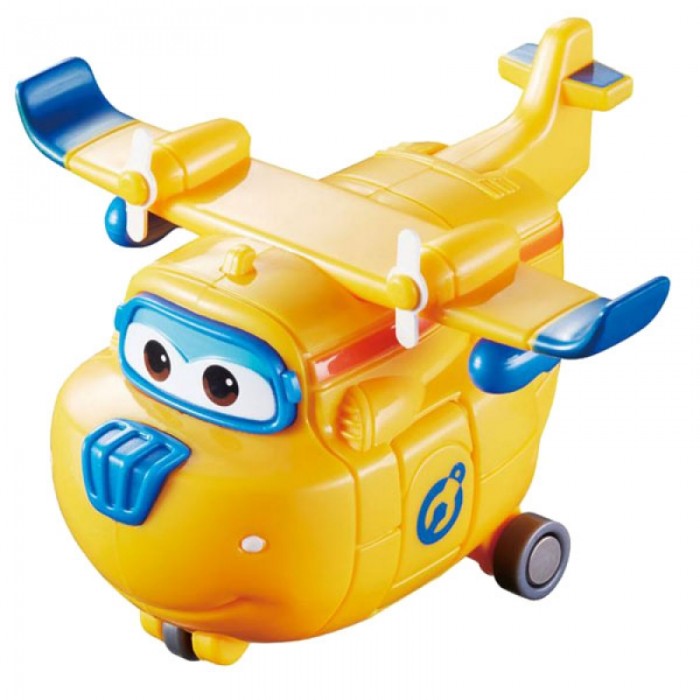 Super Wings Трансформер ДонниТрансформер Донни Super Wings Трансформер ДонниТрансформер ДонниТрансформер Донни Игрушки, созданные по мотивам любимых мультфильмов детей, являются самыми популярными, поэтому если ваш малыш засматривается сериями «Супер Крыльев», то трансформер станет для него прекрасным подарком. К тому же яркий самолетик кроха сможет использовать не только как летательный аппарат, но и как робота. Особенности: Игрушка напомнит детям персонажа популярного мультсериала «СуперКрылья». В изделии предусмотрены не только характерные цвета героя, но и забавные глазки на корпусе, а также колёсики. Особенность игрушки заключается в том, что ребенок очень просто сможет превратить самолет в робота с подвижными конечностями. Пол входит в серию изделий по мотивам популярного мультфильма, поэтому дети могут собрать всю коллекцию героев и разыграть их приключения, развивая фантазию. Игрушка окрашена стойкими красителями, которые на стираются с поверхности и остаются такими же яркими долгое время. Изделие выполнено из прочного пластика высокого качества, поэтому ему не страшны падения и удары во время игры.<br>