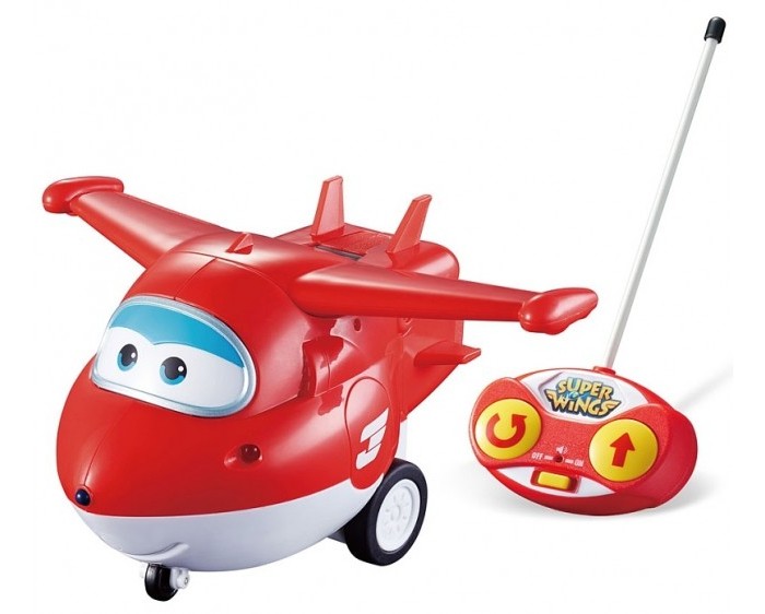 Super Wings Самолет Джетт на радиоуправленииСамолет Джетт на радиоуправлении Super Wings Самолет Джетт на радиоуправленииСамолет Джетт на радиоуправленииСамолет Джетт на радиоуправлении Хотя этот самолетик не умеет летать, но это не помешает детям придумать для него захватывающие приключения и на полу. Ведь кроха сам управляет действиями игрушки с помощью яркого пульта, и только от него зависит направление движения смелого самолетика. Световые и звуковые эффекты самолета добавят развлечению правдоподобности и поднимут настроение крохе. Особенности: Яркая игрушка выполнена в виде персонажа известного детского мультфильма «Супер Крылья». Герой может реалистично ездить по поверхности на своих маленьких колесиках, если ребёнок направит его в нужном направлении с помощью пульта из комплекта. На поверхности пульта радиоуправления предусмотрены яркие кнопочки для поворота и разворота игрушки. На корпусе игрушки есть световые индикаторы, которые в процессе игры реалистично светятся, а движение самолета сопровождают забавные звуковые эффекты. Пульт имеет миниатюрный размер, поэтому удобен в использовании и прекрасно подойдет для детских ладошек. Самолетик настолько похож на свой прототип, что дети не смогут удержаться и разыграют с его участием самые запоминающиеся моменты мультика. Благодаря увлекательным сюжетным играм с игрушкой дети значительно улучшат мелкую моторику рук и фантазию. А яркие насыщенные цвета самолетика благоприятно скажутся на цветовосприятии ребенка. Игрушка выполнена из ударопрочного пластика высокого качества, а окрашена стойкими и нетоксичными красителями, которые долгое время остаются на поверхности изделия.<br>